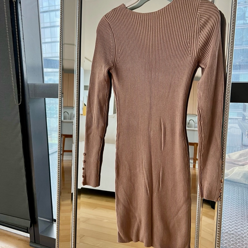 A&F Ribbed Knit Dress with Buttons - Picture 4 of 4